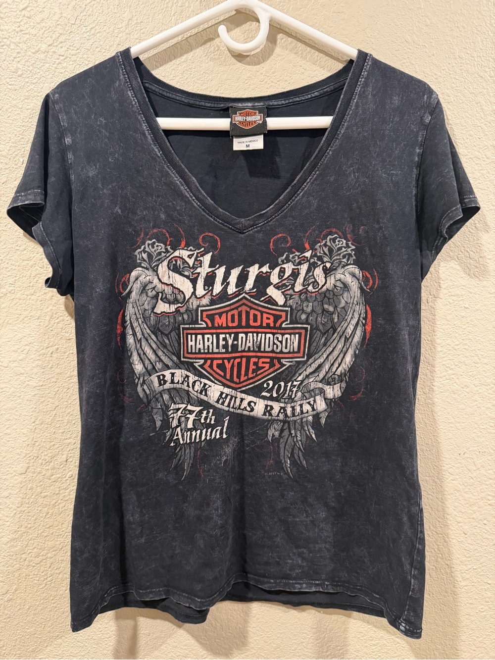 Harley-Davidson Black and Red Sturgis Graphic V-Neck Tee